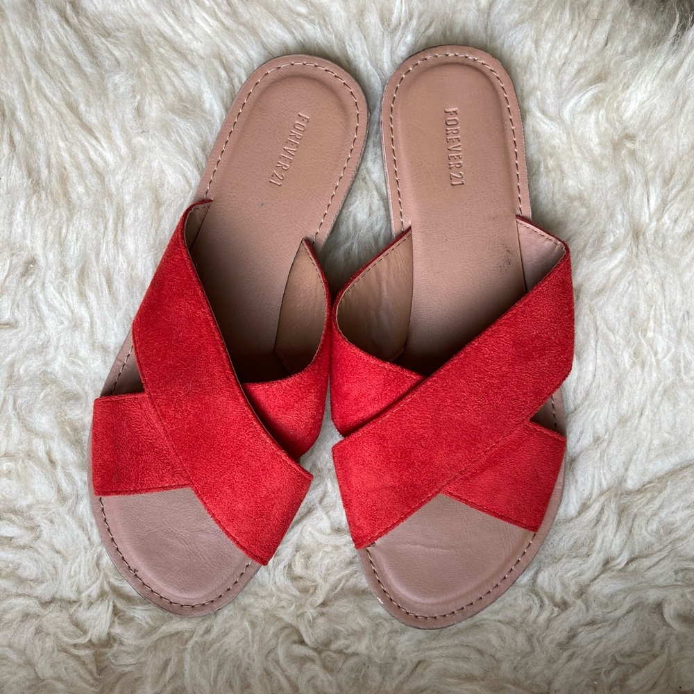 Red sandals- size 7